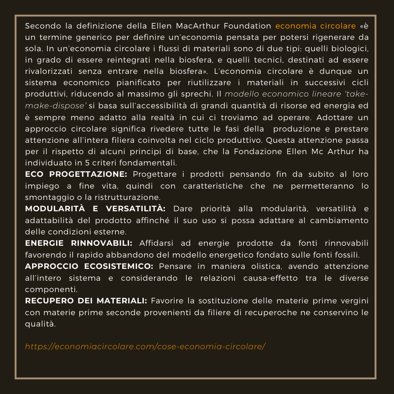 Parola della settimana: Economia circolare! Clicca su questa pagina per scoprirne di più!